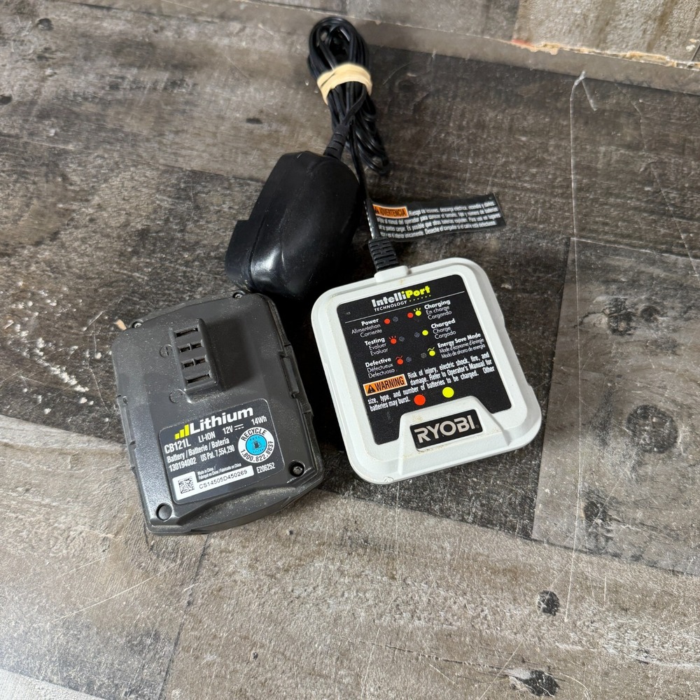 Ryobi IntelliPort 12v Charger (C123L) & 12v Battery (CB121L) Set Power Tool OEM